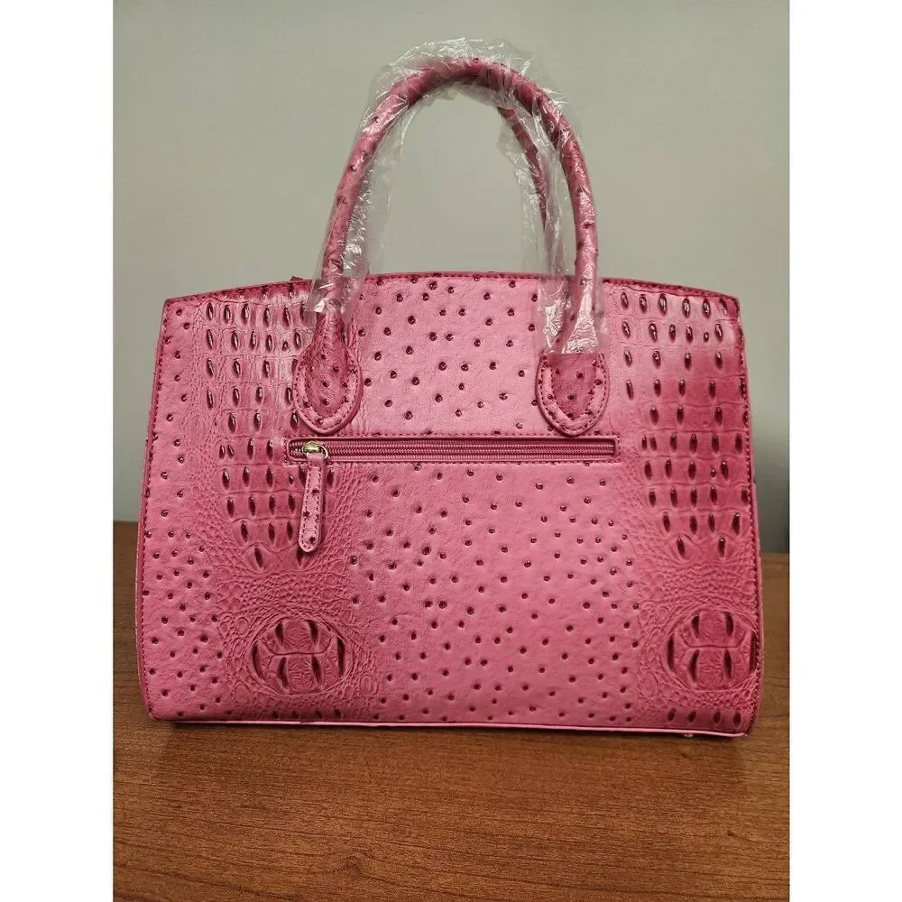 NWT Unbranded FUCHSIA faux Crocodile shoulder bag and crossbody strap with match